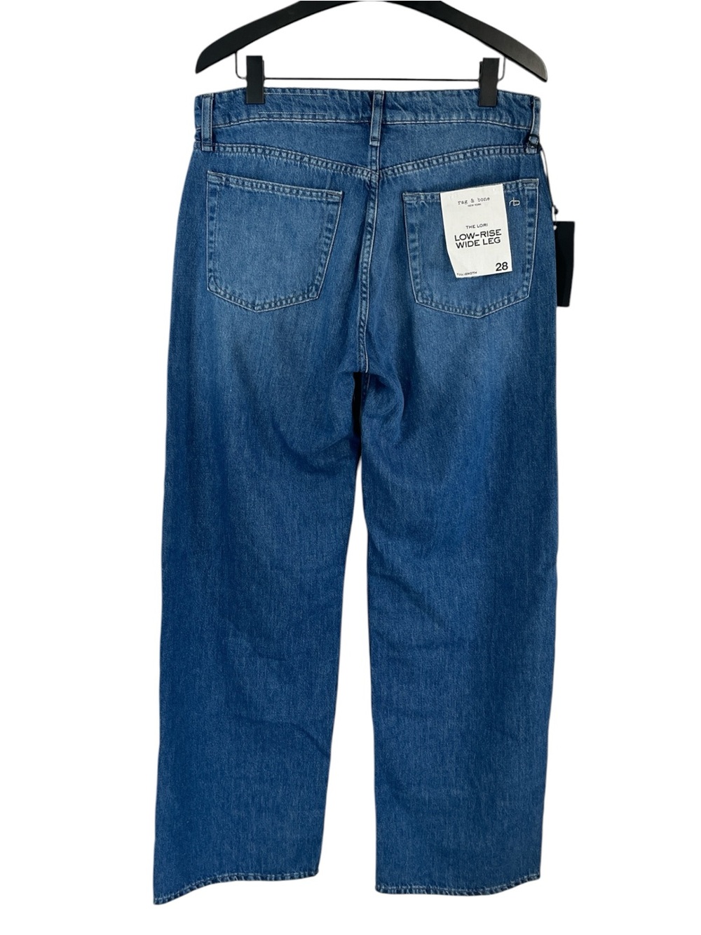 NWT Rag & Bone Lori Low Rise Wide Leg Full Length Jeans in Massie Wash Size 28 - Picture 8 of 10
